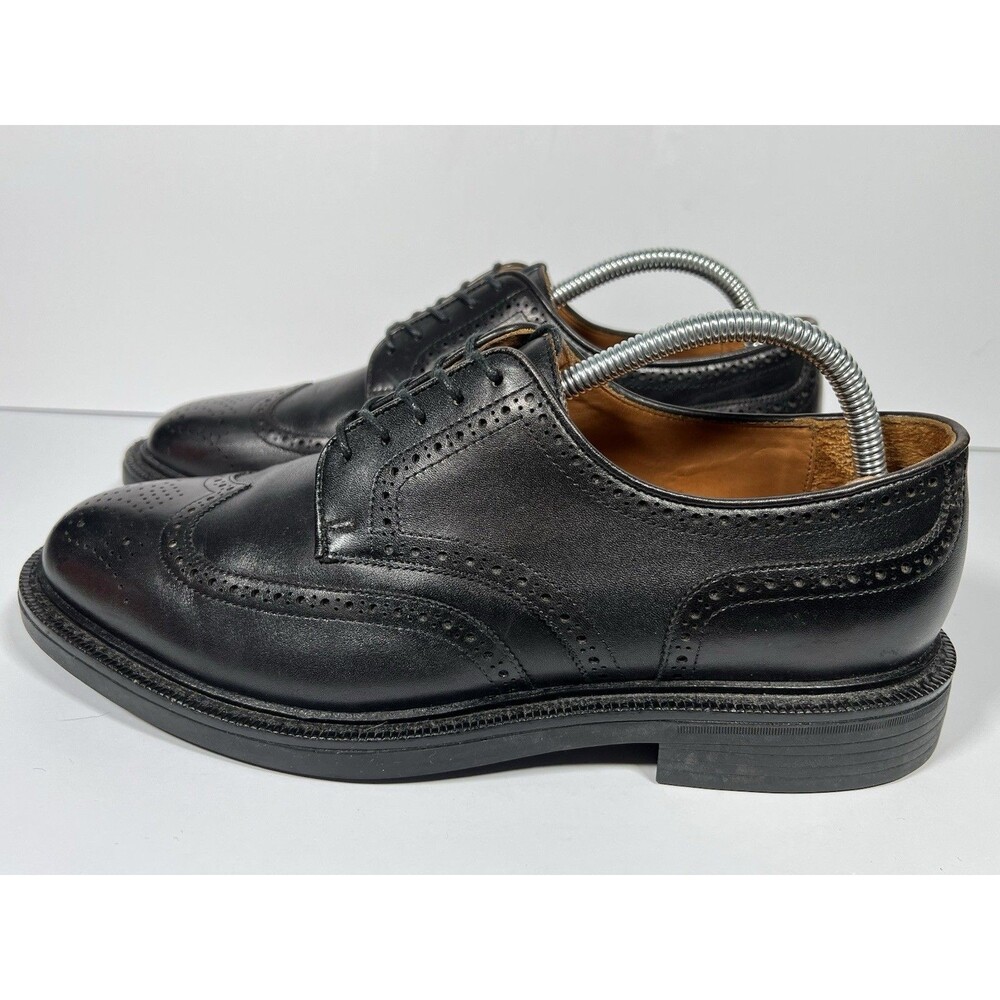 Polo Ralph Lauren Asher Black Cow Leather Wing Tip Lace-up Oxford men's 8.5D